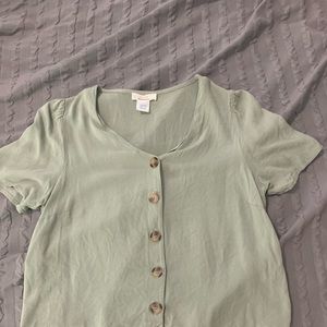button up v neck